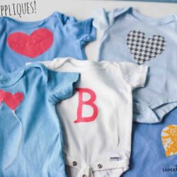 no sew appliques to quickly and easily turn a baby boy clothes into a girls wardrobe