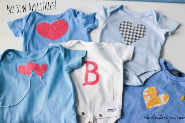 no sew appliques to quickly and easily turn a baby boy clothes into a girls wardrobe