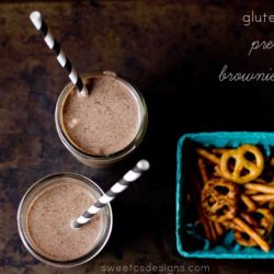 gluten free pretzel & brownie shake- so incredibly good and just 3 ingredients