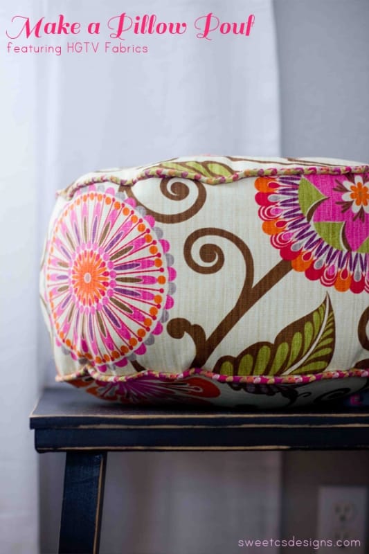 make a pillow pouf! It is incredibly easy, takes about 30 minutes, and makes a great accent pillow, throw pillow or just a fun accessory!
