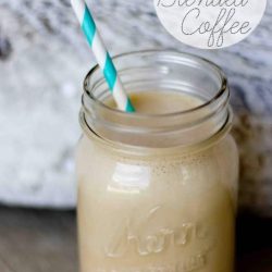 frappuchino inspired blended coffee- delicious and half the calories! Such a great way to indulge at home!