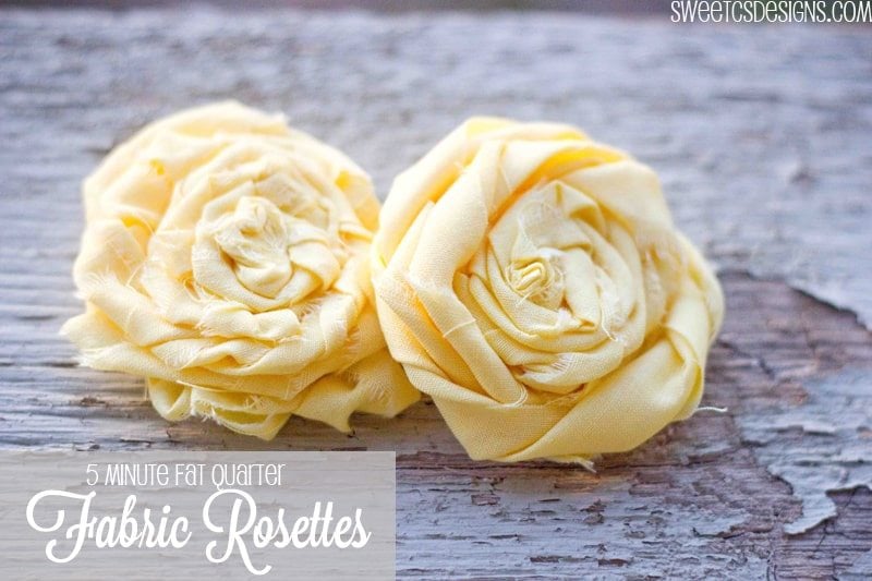 5 Minute Fabric Rosette Tutorial Sweet Cs Designs