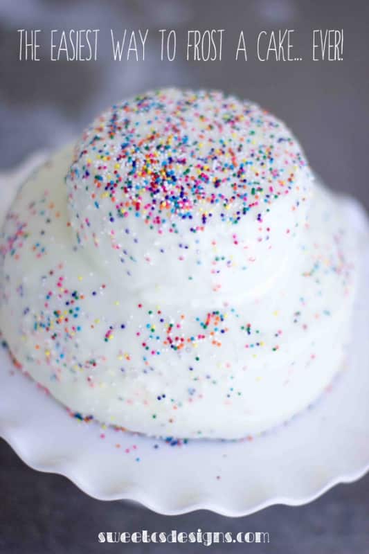 the easiest way to frost a cake ever..