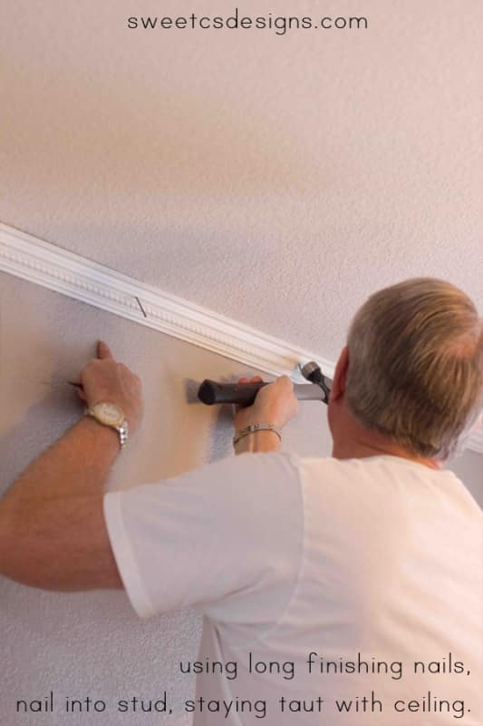 install crown molding without a nailgun- you really can do this!