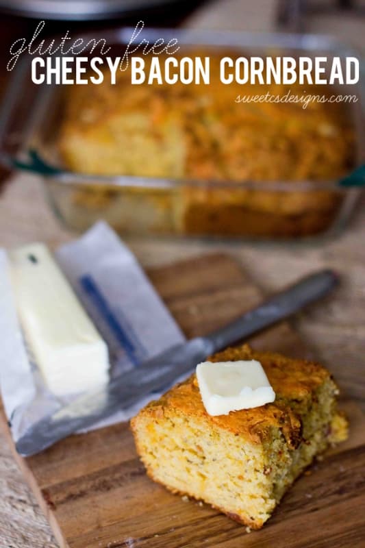 gluten free cheesy bacon cornbread- this is SO delicious and easy to make!