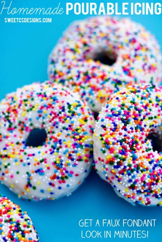 donuts with white icing and colorful sprinkles