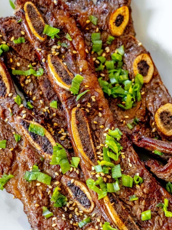picture of korean grilled flanken ribs on a plate