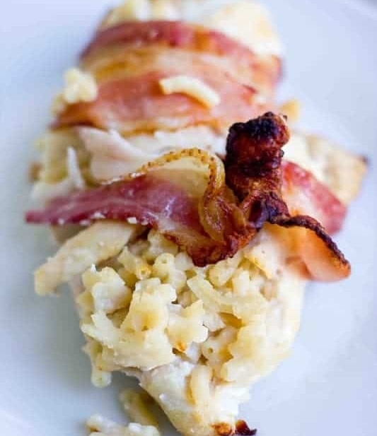 Bacon Wrapped Mac and Cheese Stuffed Chicken ⋆ Sweet C's Designs