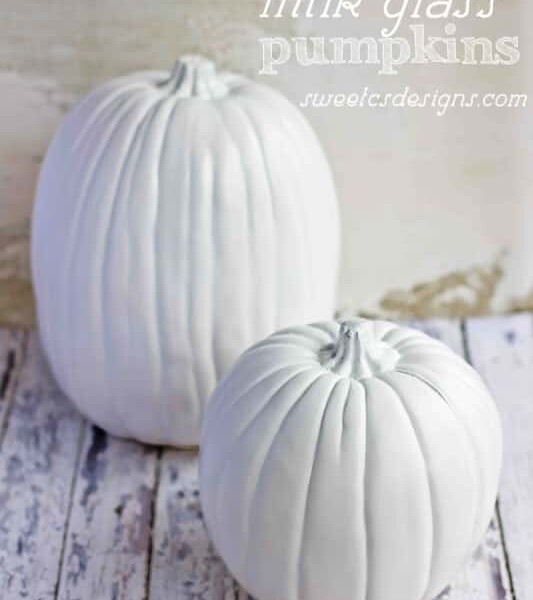 Faux milk glass pumpkins DIY.