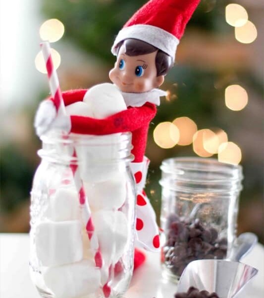 Welcome Elf on the Shelf to a festive cocoa party.