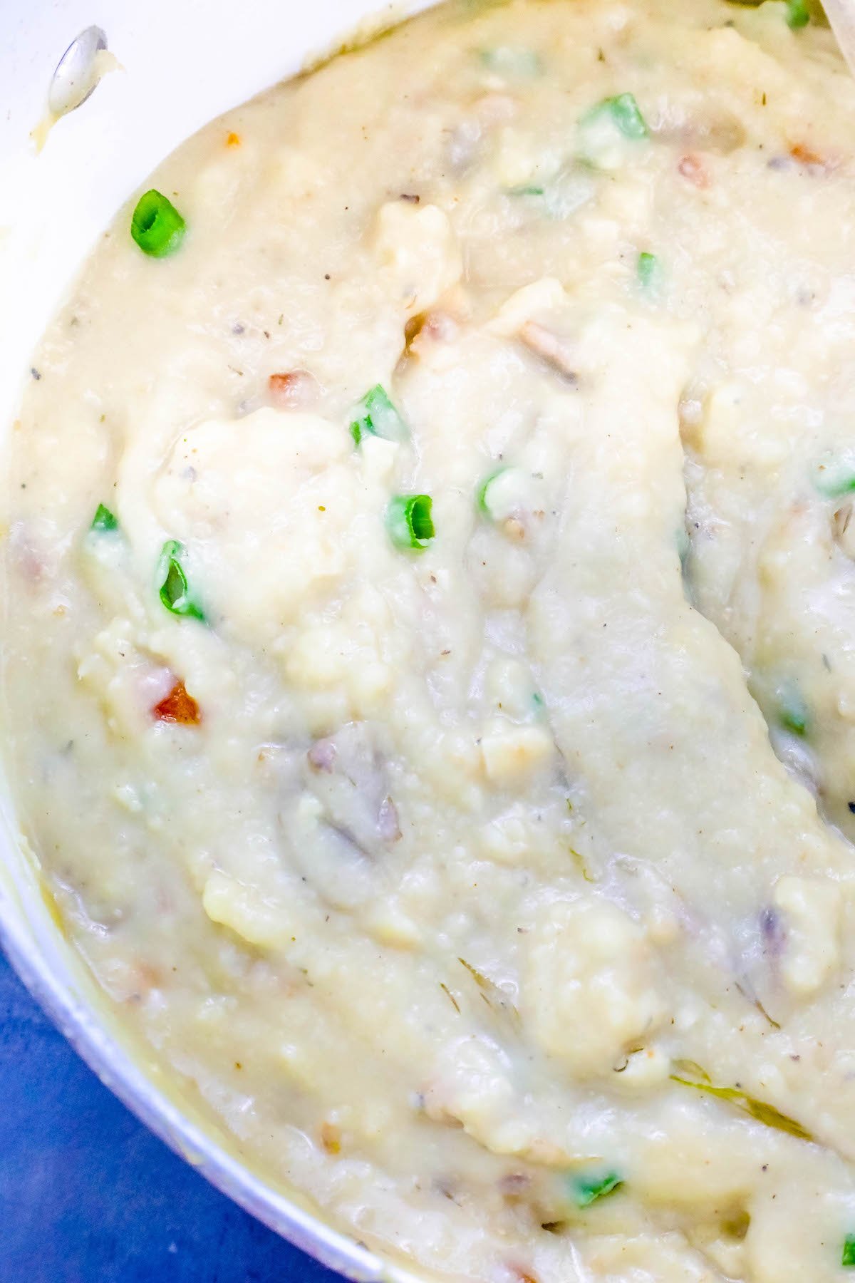 creamy potato soup with green onions