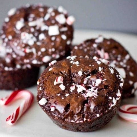 Peppermint Brownies with candy canes, a quick bake treat ready in 30 minutes.
