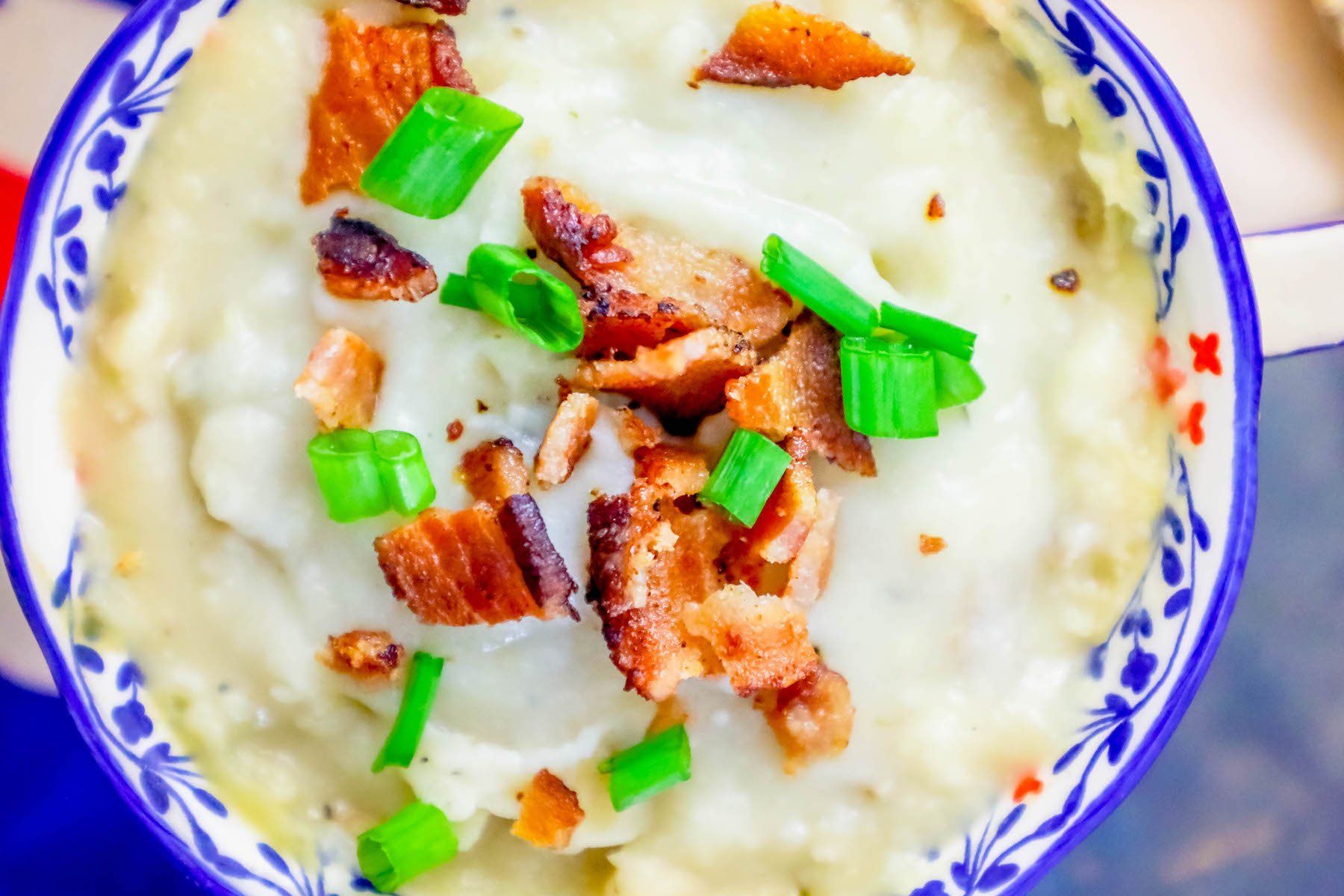 creamy potato soup with green onions