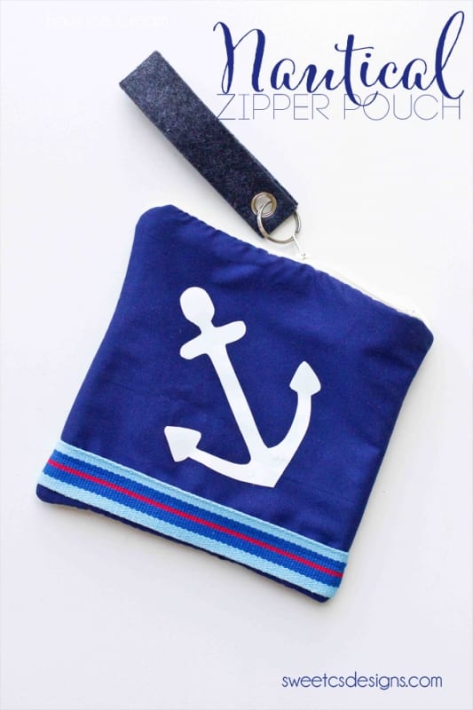 Nautical Zippered Pouch Sweet Cs Designs