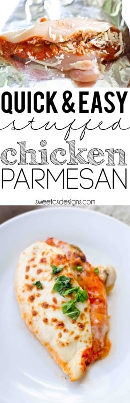 chicken with parmesan cheese in it with parsley on it