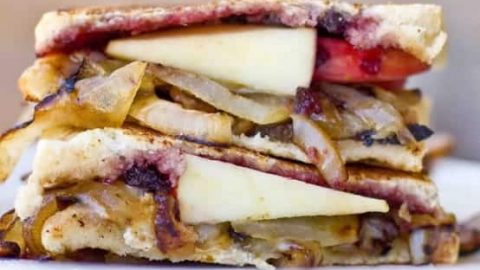 Apple, Brie, Onion and Jam Grilled Cheese Sandwich