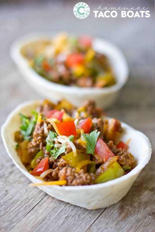 Make your own taco boats and the most delicious homemade seasonings- our family loves these!