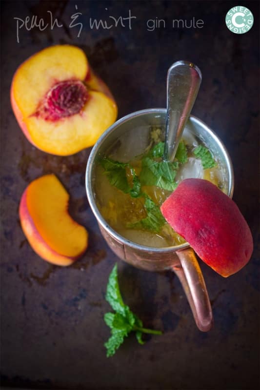 peach and mint gin mules- these are addictively delicious!