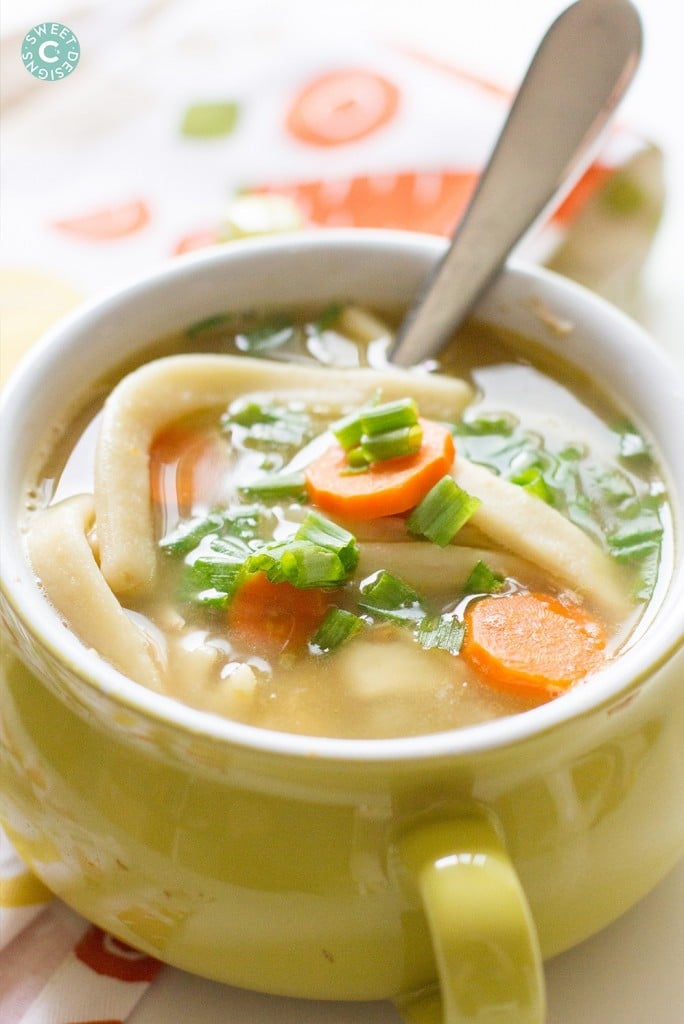 this is my favorite chicken noodle soup when im sick- and it is so easy to make!