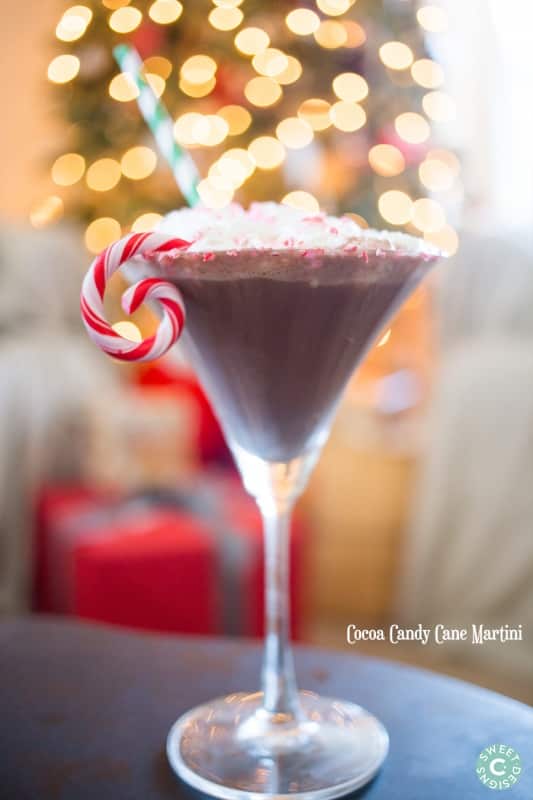 Cocoa candy cane martini- a delicious festive drink everyone loves!