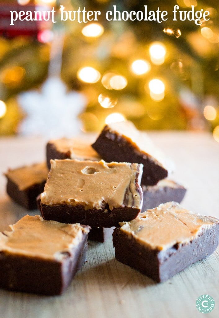 quick and easy no bake christmas treat- peanut butter chocolate fudge!