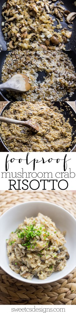 Mushroom Crab Risotto- this meal is easy and delicious- and only takes one pot!