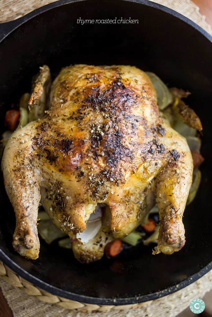 Thyme Roasted Chicken- this delicious and easy dish is our family's favorite!