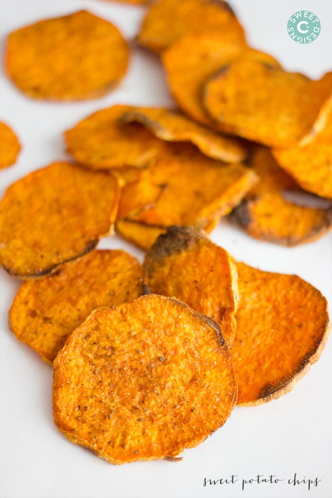 sweet potato chips- a salty, sweet and slightly smoky guilt free treat!