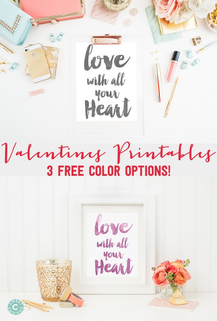 Valentines Printables- 3 great watercolor options!