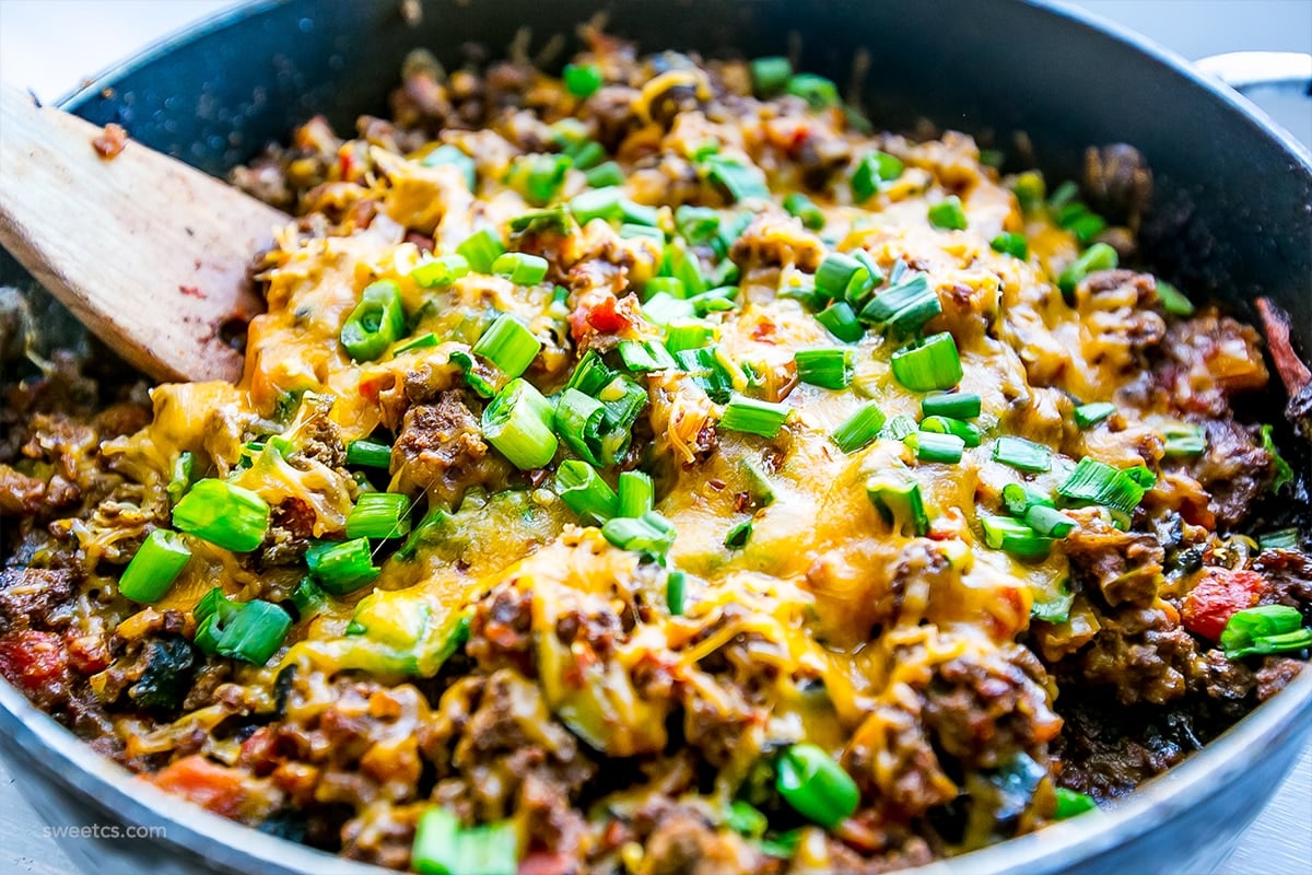 One-pan cheesy beef taco rice bake recipe