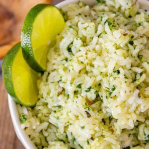 A Chipotle knockoff rice dish with lime and cilantro.