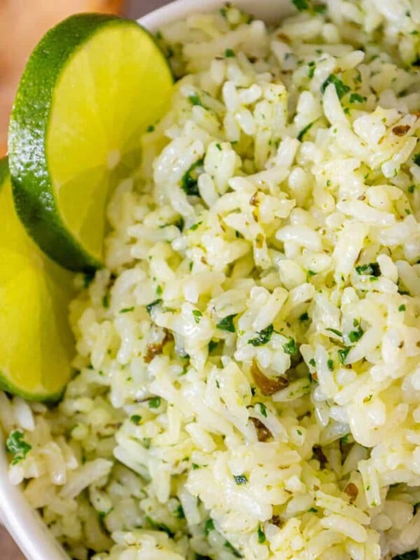 A Chipotle knockoff rice dish with lime and cilantro.