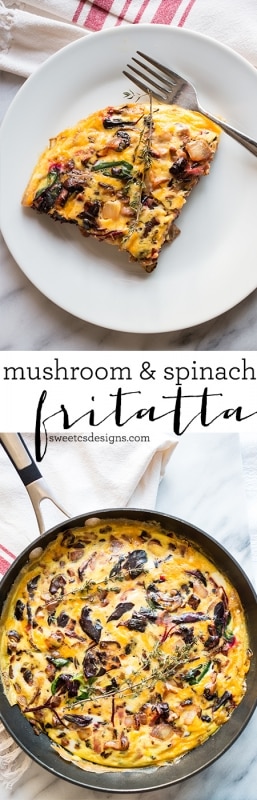 delicious mushroom and spinach fritatta- this is such a tasy low carb meal!