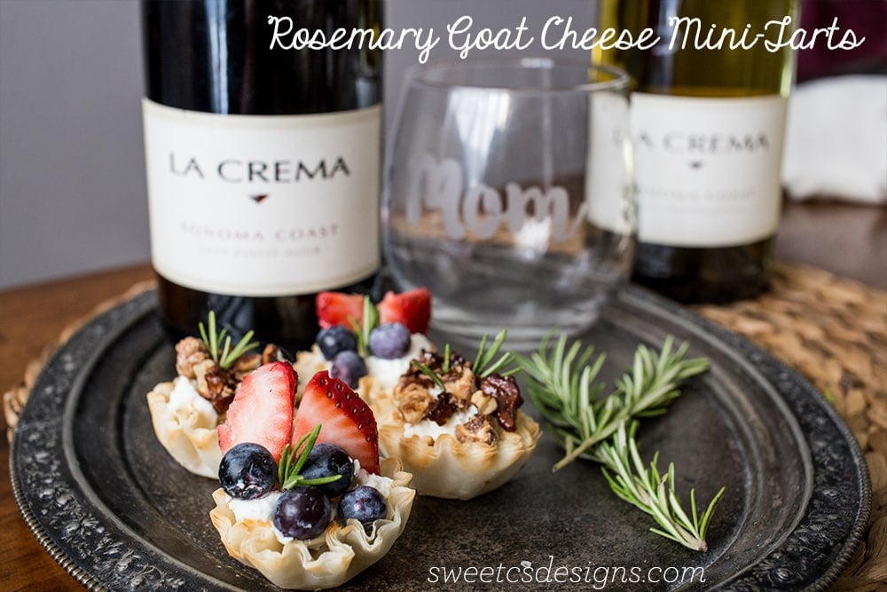 Rosemary Goat Cheese Mini Tarts- quick and easy appetizers that are perfect for a brunch!