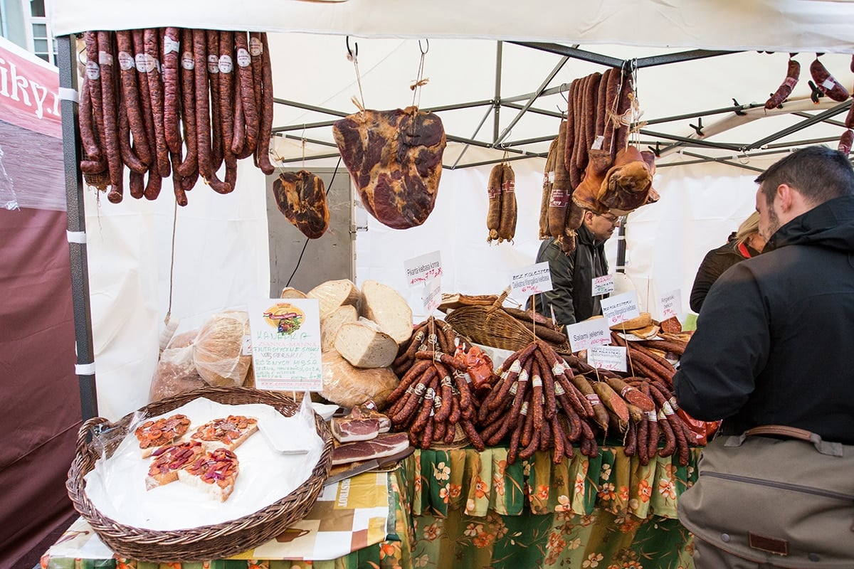 Street fair food tent in krakow