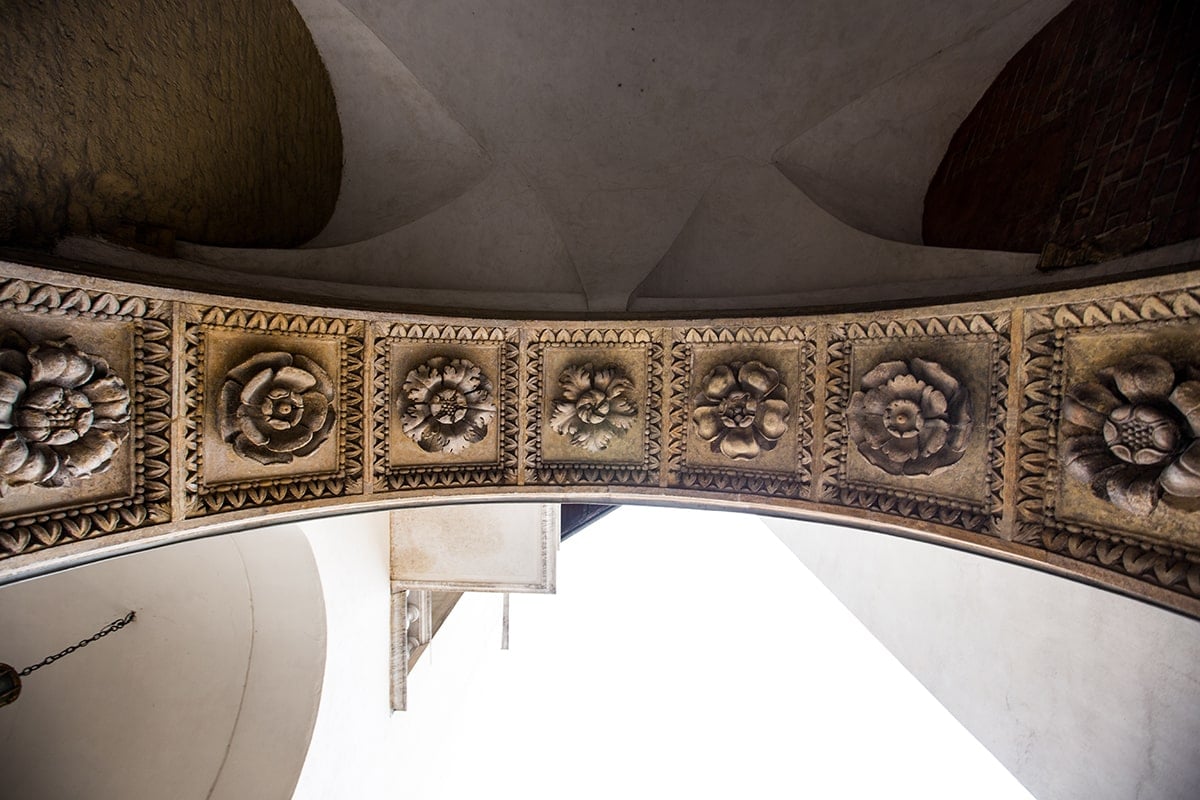 detailing on an archway at Wawel Castle in Krakow