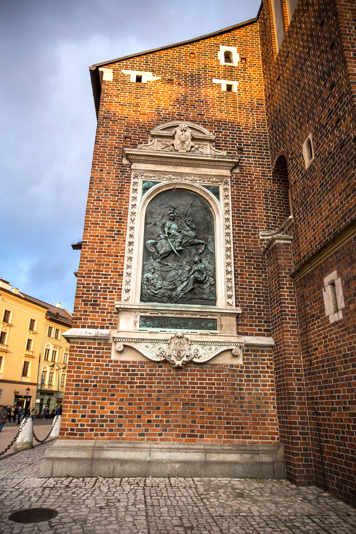 detailing on the side of Saint Mary's Basilica, Krakow