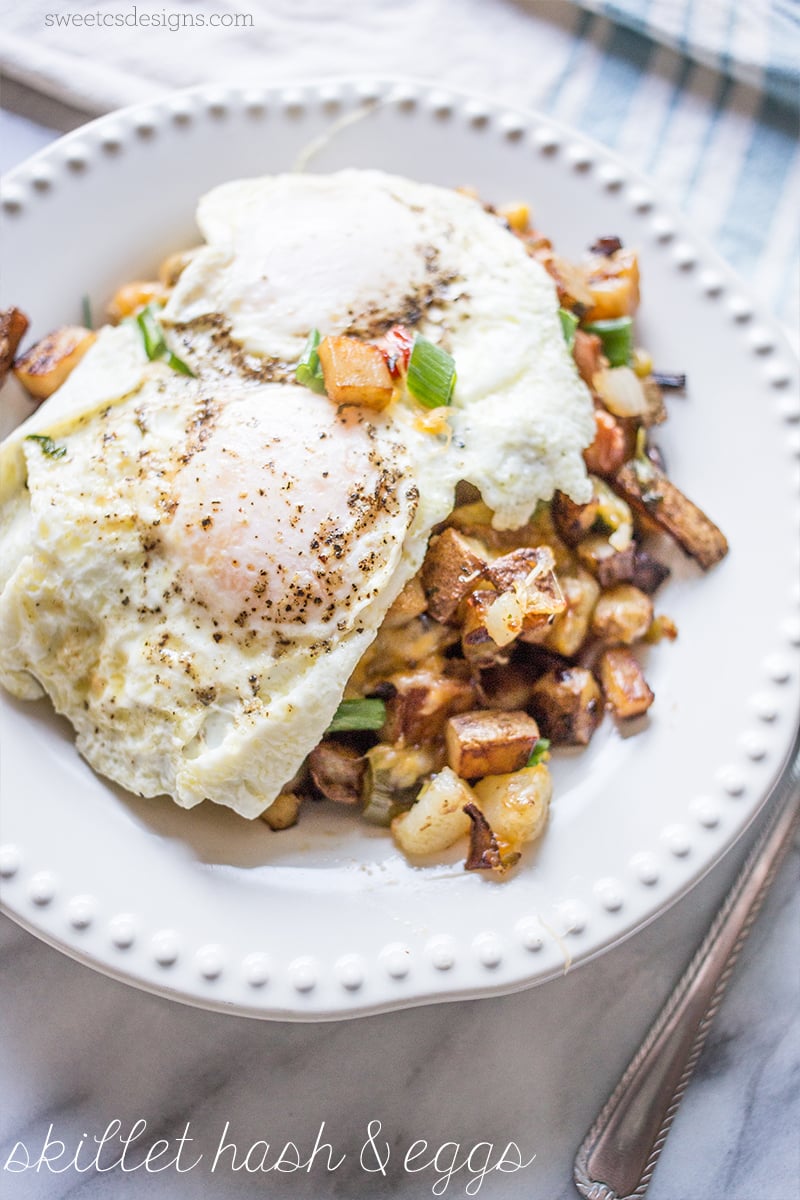 skillet hash and eggs- the best breakfast ever!