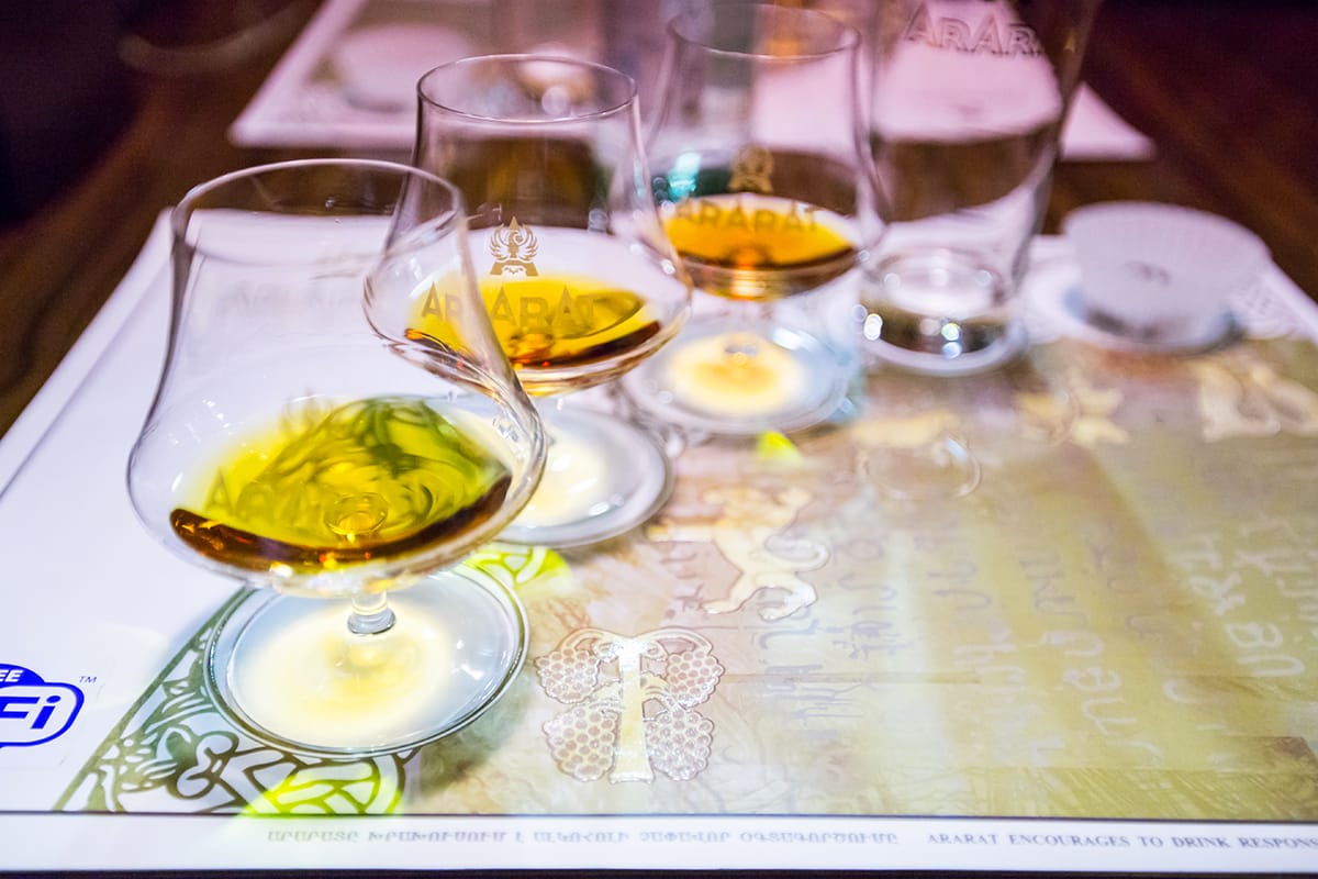 Brandy tasting at Ararat Distillery, Yerevan