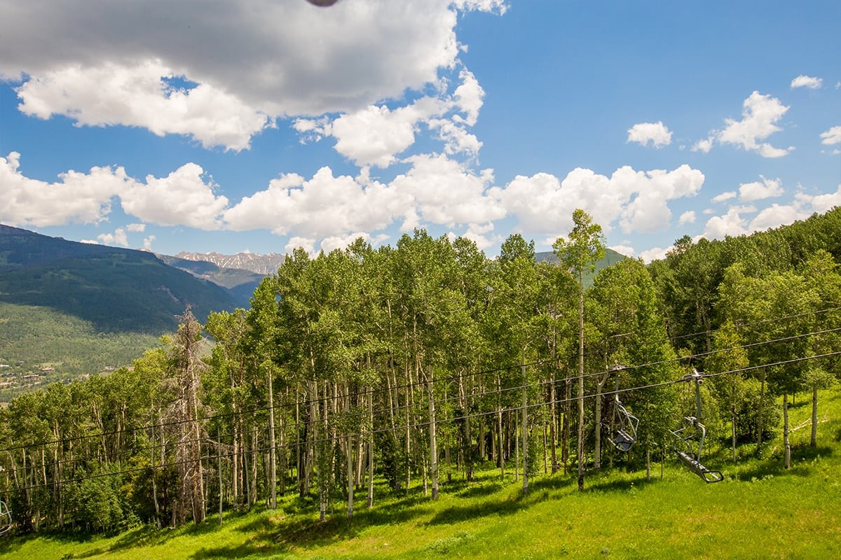 View from Eagle Bahn Gondola, Vail, in summer