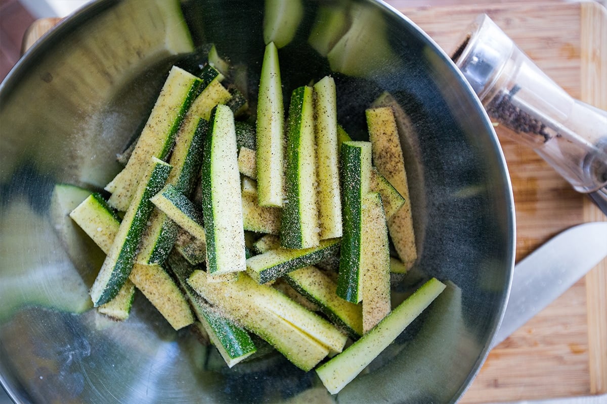 sliced zucchini with slices on it