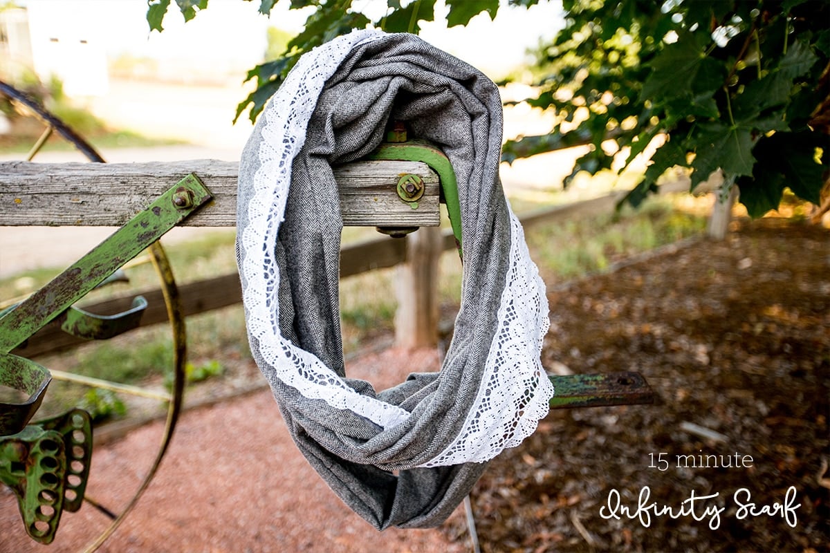 how to make an infinity scarf with lace