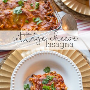Cottage cheese lasagna plated.
