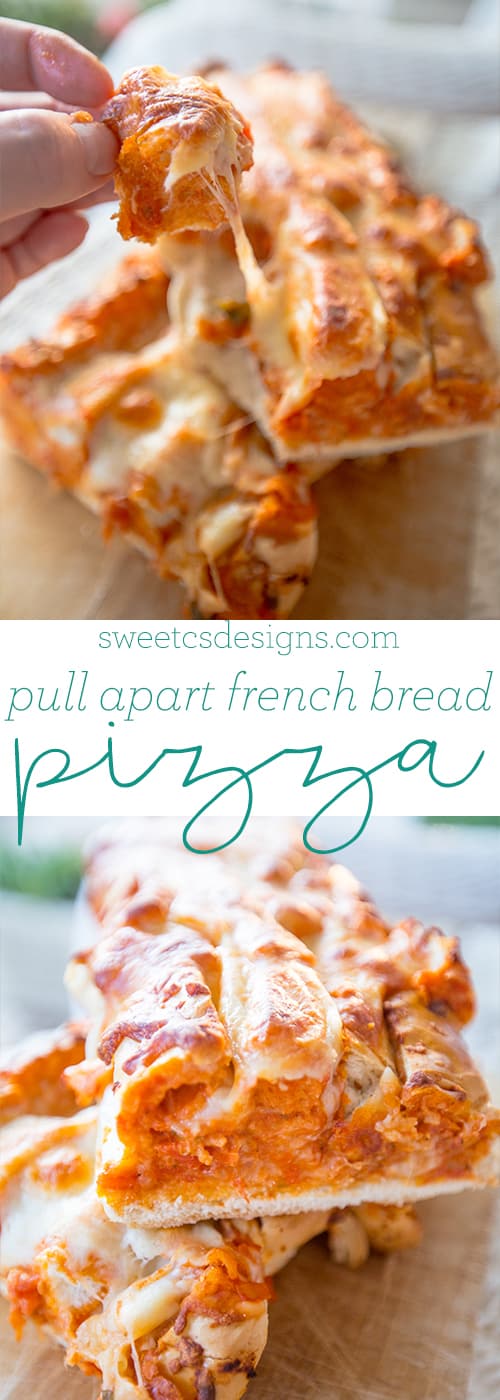 pull apart french bread pizza- so delicious!