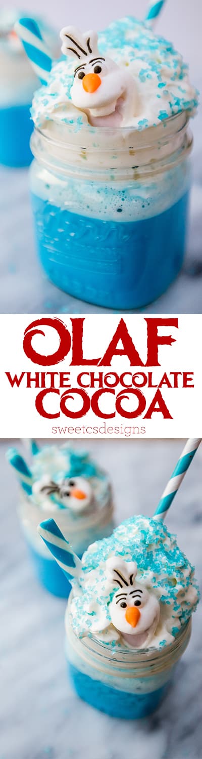 My kids will LOVE this fun cocoa recipe with little Wilton candy Olafs!