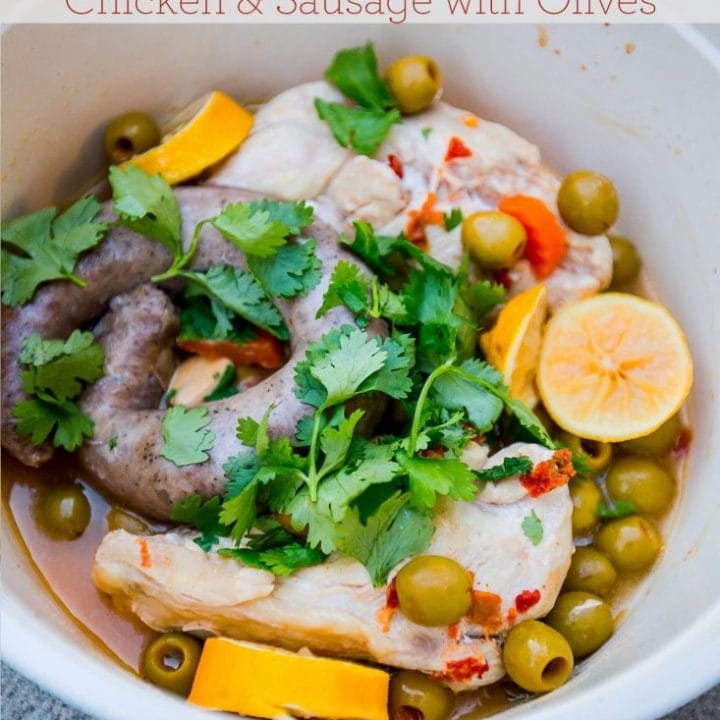 One Pot Chicken and Sausage with Olives