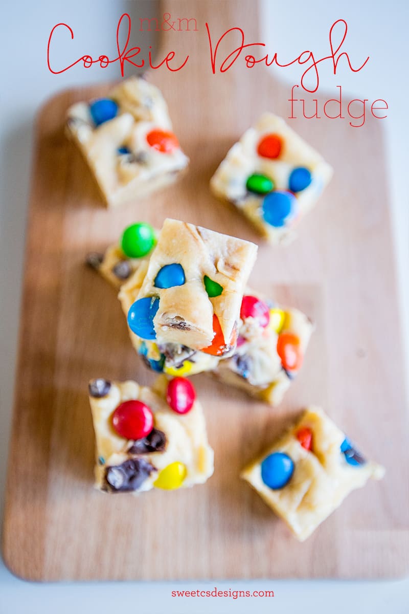 M&M Cookie Dough Fudge - Bitz & Giggles