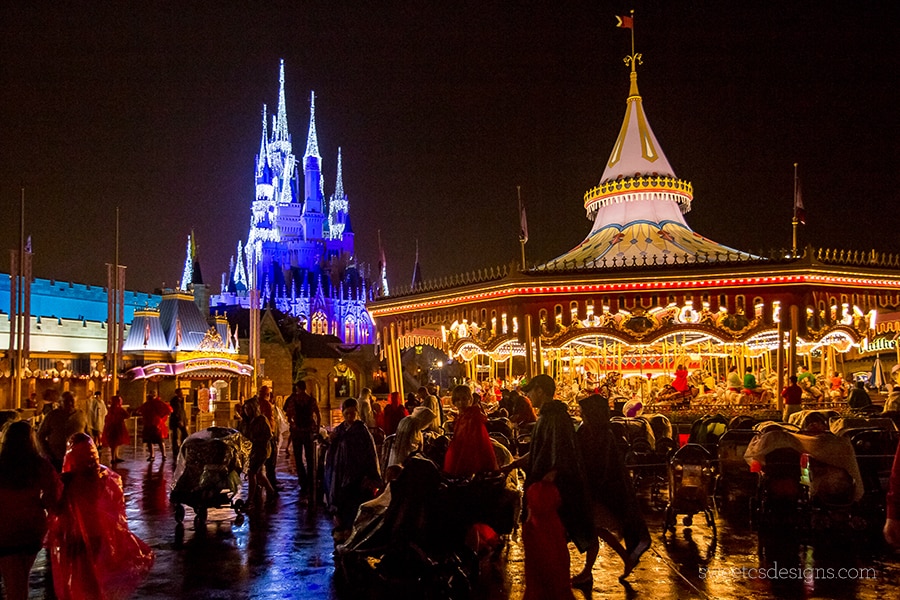 Disney World at Night- Love the Christmas decor!