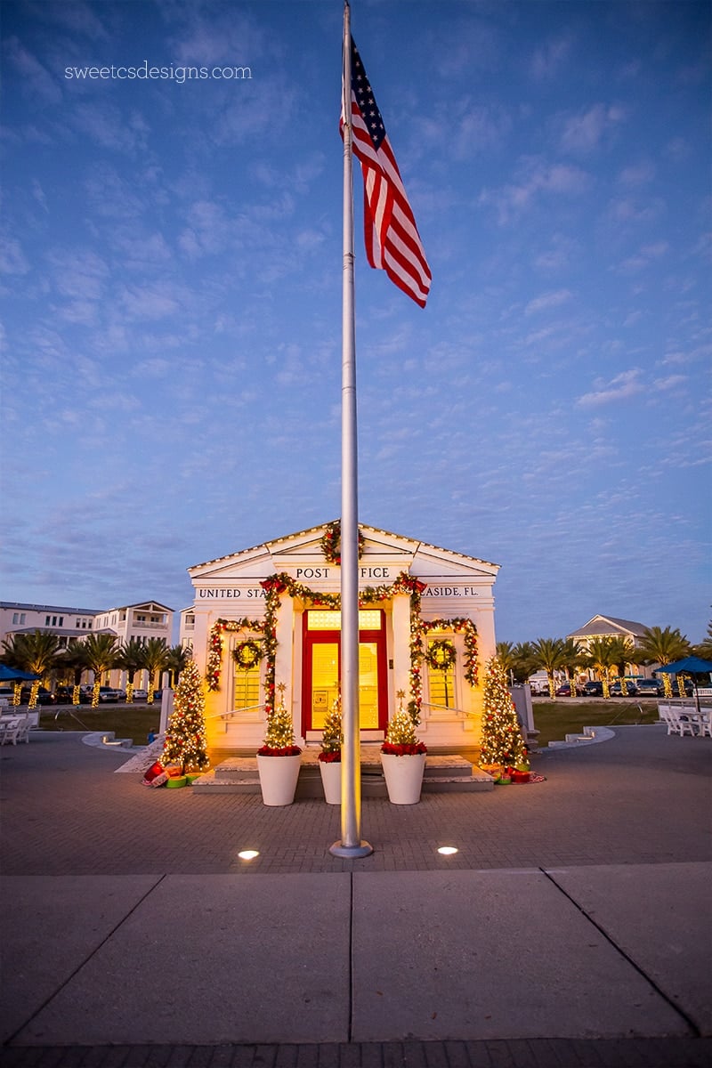 Seaside florida post office at Christmas