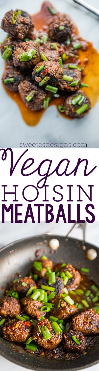 Vegan hoisin meatballs- these are so meaty tasting and delicious- you'd never know they are vegetable based!
